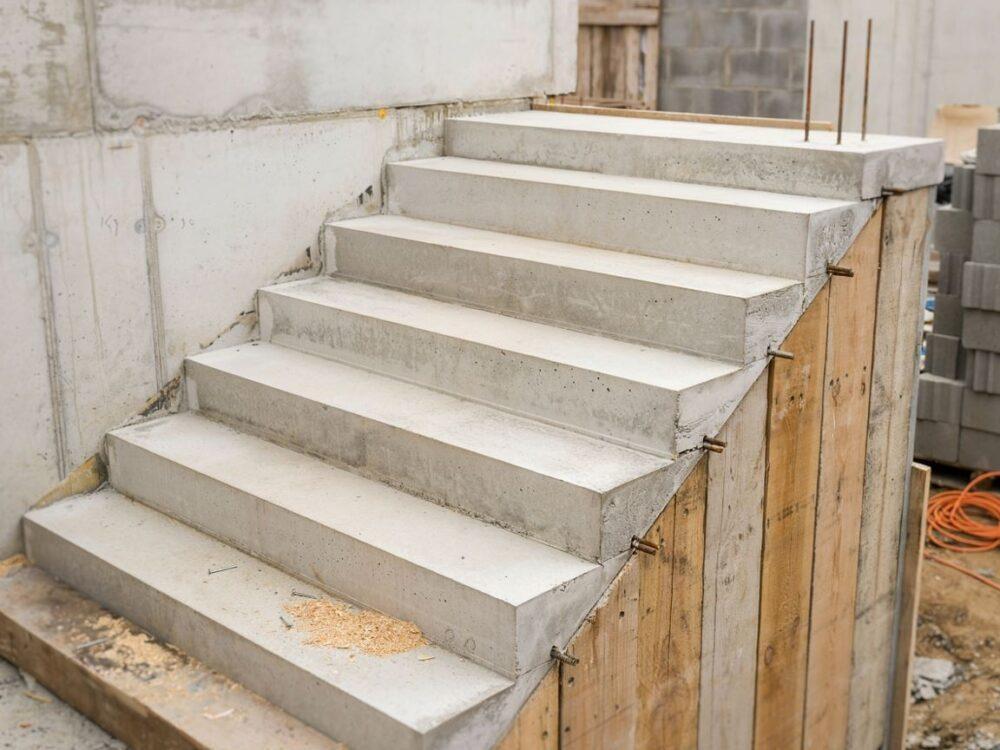 szalunek drewniany pod schody betonowe